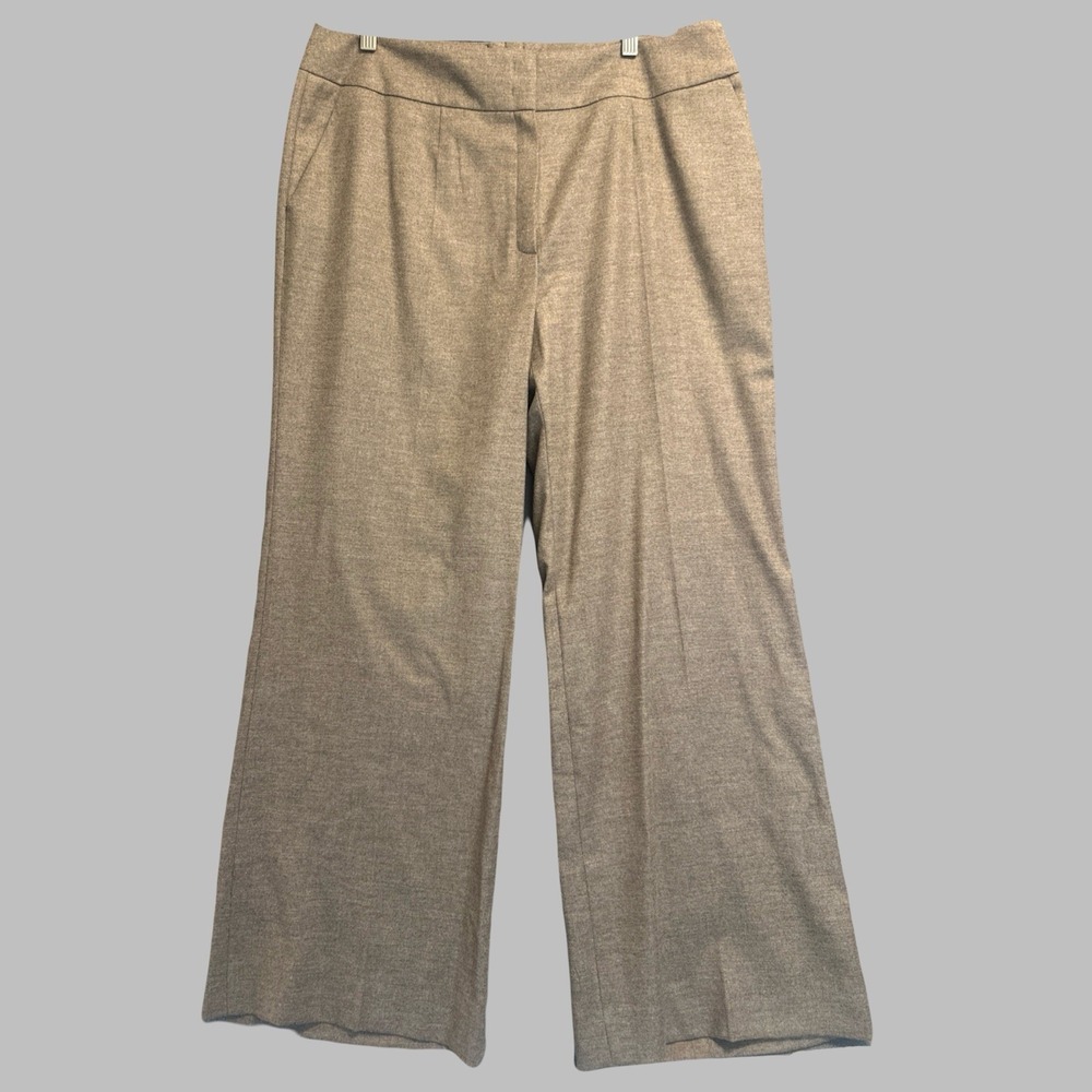 Escada Tawanda Wool Cashmere Wide Leg Pants Womens 44 German 14 US Taupe Brown